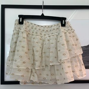 NWT ZARA White & Gold Mini Skirt